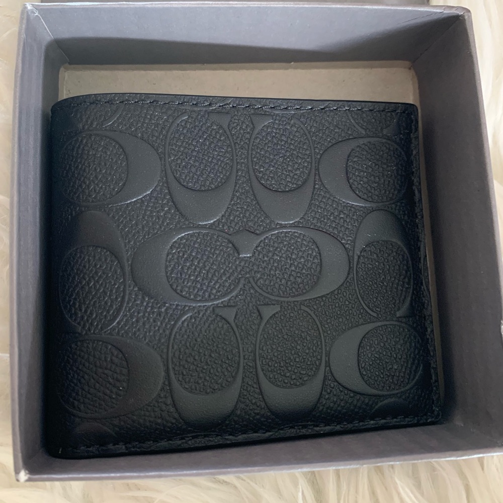 New men’s black coach wallet